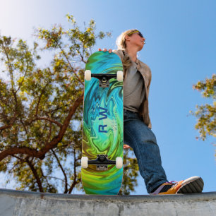 Twisting Liquid Multicolors Personalized Skateboard