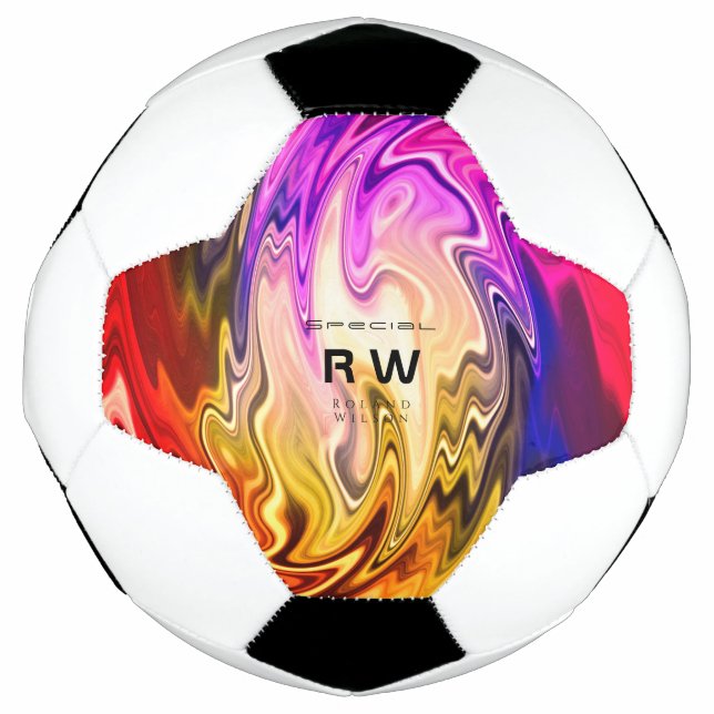 Twisting Liquid Multicolors Personalized Soccer Ball (Front)