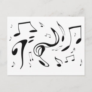 Twisting Musical Notes Postcard