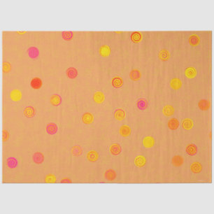 Twisty Polka Dot Spirals Orange Tissue Paper