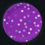 Twisty Polka Dot Spirals Purple Paper Party Plates<br><div class="desc">Paper Plates in our Twisty Polka Dot Spirals design in purple. Part of a versatile, decorative collection with blue, pink, and purple as the primary color schemes - a collection featuring coordinated patterns and designs created to work together. The focus is on clean, balanced visuals that are easy to mix...</div>