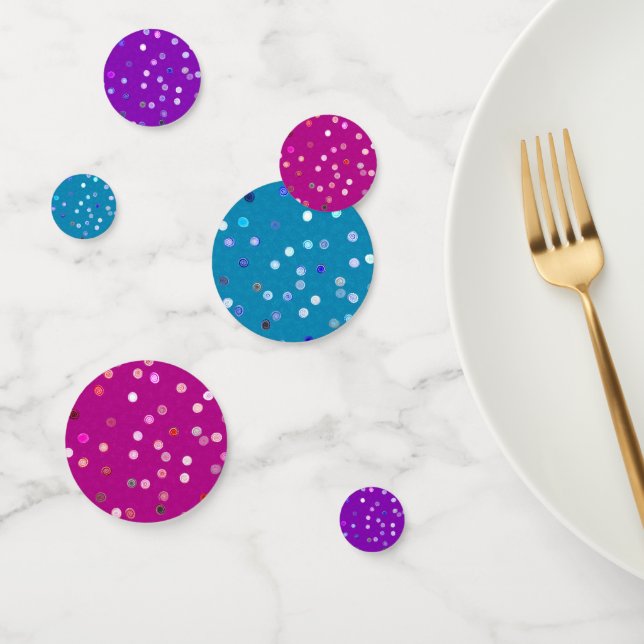 Twisty Polka Dot Spirals Tri-Colour Confetti (BPP) (Group)