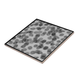 Twisty Textured Brushstrokes Pattern Black On Grey Tile