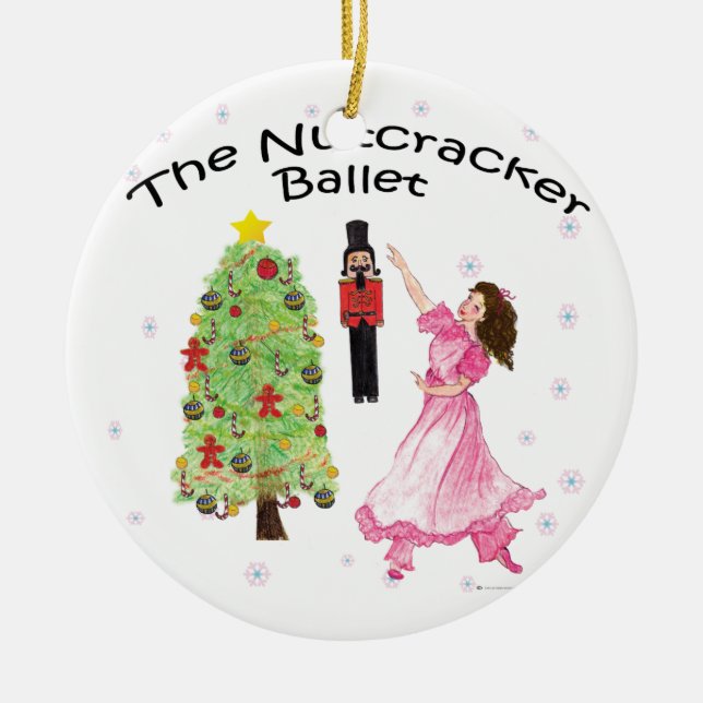 Twitt Beautiful Clara in the Nutcracker Ballet Ceramic Ornament (Front)