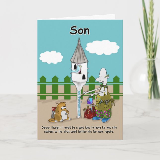 twitter me drôle Carte d'anniversaire du Fils (Devant)