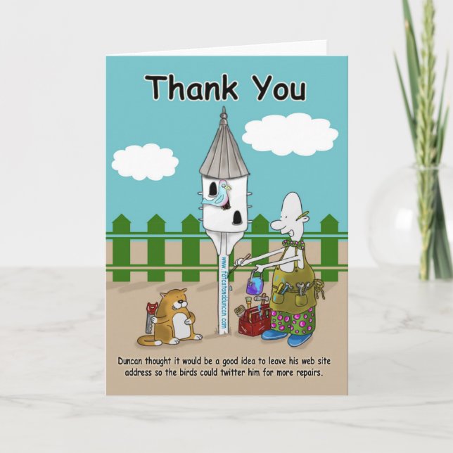 twitter me funny Thank you card (Front)