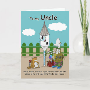 twitter me funny Uncle Birthday card
