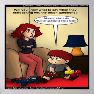 Twitter Moms The Tough Questions Funny Poster