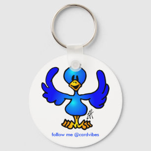 Twittering blue Bird Keychain