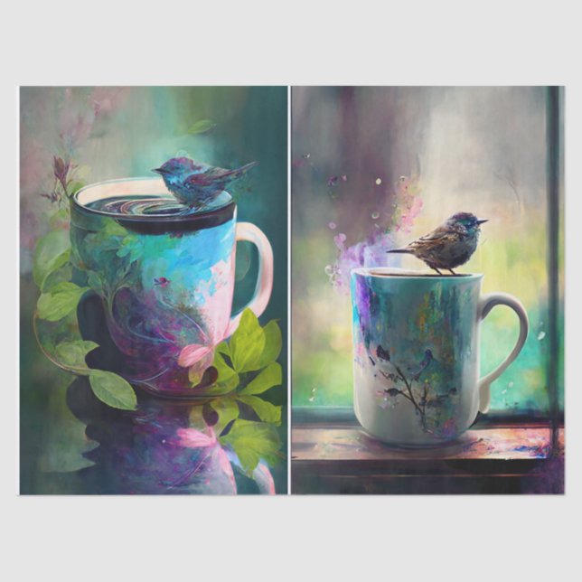 Twitters and Tea, Afternoon Birds Tissue Paper (Front)