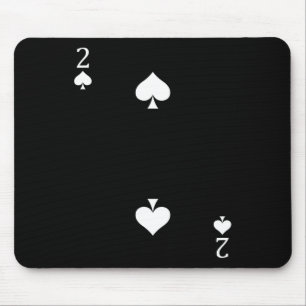 Two (2) Of Spades Poker Card Playing Card Mouse Pad