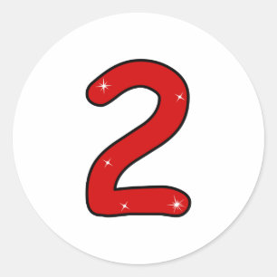 two, 2 years, second, 2 year old, date, number 2, classic round sticker
