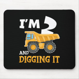 Two 2yr 2th Birthday Construction Boy 2 Years Old  Mouse Pad