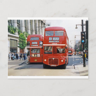 Two #73 Buses on Oxford Street, London, 1998 Postcard