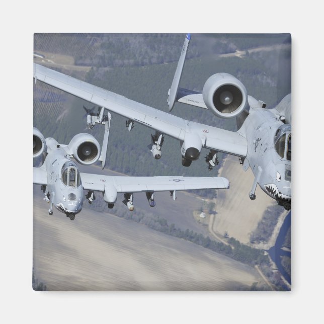 Two A-10C Thunderbolt II aircraft fly in format Magnet (Front)
