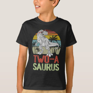 Two a Saurus Birthday T Rex Dino 2nd Dinosaur T-Shirt