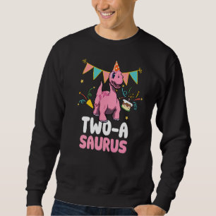 Two A Saurus Dinosaur Cute Kiddo Apatosaurus Sweatshirt
