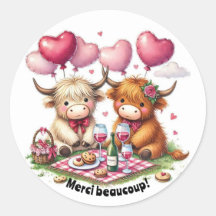 Two adorable Highland cows, one broken white