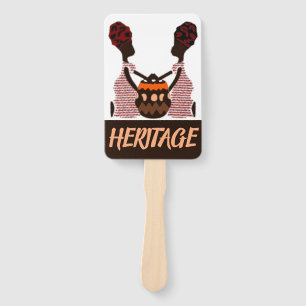 Two African Women and a Basket Black Heritage Hand Fan