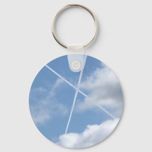Two Aircraft Trails Make Saltire over Scotland Keychain
