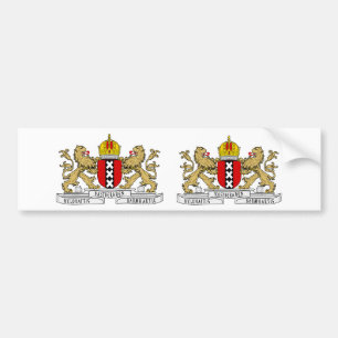 TWO Amsterdam Coat of Arms Bumper Sticker