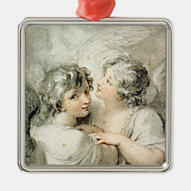 Two angels, 18th century metal ornament (Front)