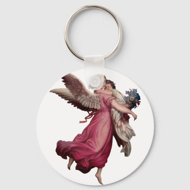 Two Angels in Flight Keychain (Front)