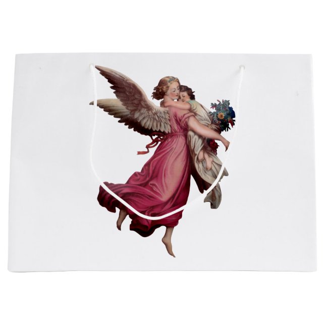 Two Angels in Flight Large Gift Bag (Front)