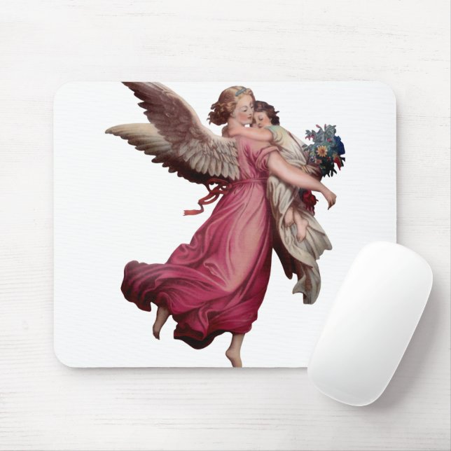 Two Angels in Flight Mouse Pad (With Mouse)