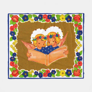 two angels singing fleece blanket