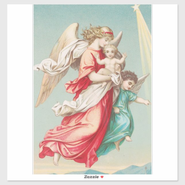 Two angels wear a small child (Sheet)