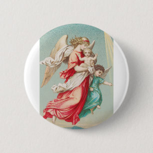 Two angels wear a small child 2 inch round button
