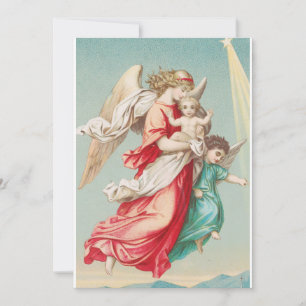 Two angels wear a small child invitation