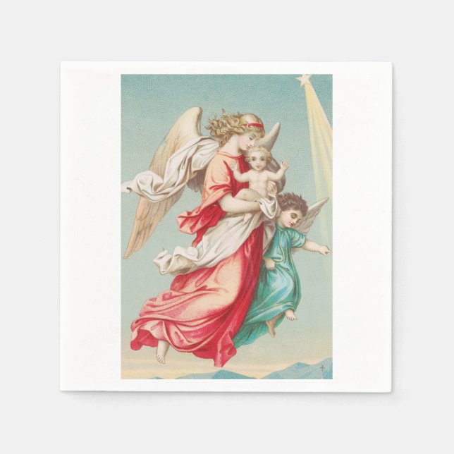 Two angels wear a small child napkin (Front)