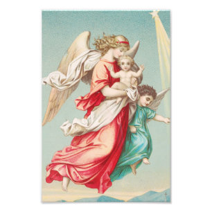 Two angels wear a small child photo print