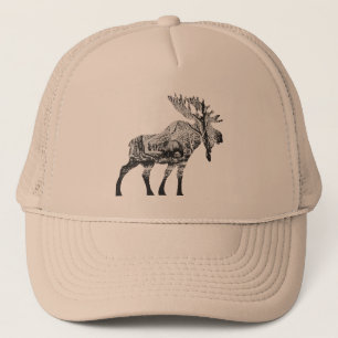 Two animal - Moose/Bear Trucker Hat