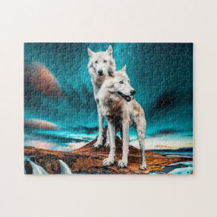 Two Arctic Wolves Jigsaw Puzzle