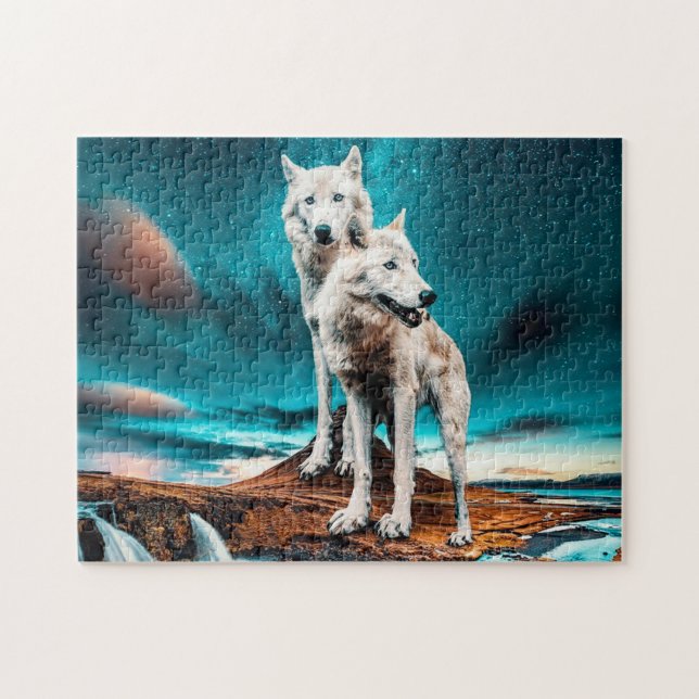Two Arctic Wolves Jigsaw Puzzle (Horizontal)