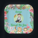 Two at The Zoo Jungle Safari Kids Photo Birthday Paper Plate<br><div class="desc">Celebrate your little explorer’s big day with these adorable Two at The Zoo Jungle Safari birthday paper plates! Designed especially for a second birthday party,  these plates feature a vibrant jungle safari theme with playful animals,  lush greenery,  and a customizable photo area to showcase your child’s cutest moment.</div>