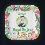 Two at The Zoo Jungle Safari Kids Photo Birthday Paper Plate<br><div class="desc">Celebrate your little explorer’s big day with these adorable Two at The Zoo Jungle Safari birthday paper plates! Designed especially for a second birthday party,  these plates feature a vibrant jungle safari theme with playful animals,  lush greenery,  and a customizable photo area to showcase your child’s cutest moment.</div>