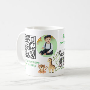 Two at The Zoo Kids Birthday Instagram Barcode  Coffee Mug