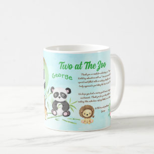 Two at The Zoo Kids Birthday Instagram Barcode  Coffee Mug
