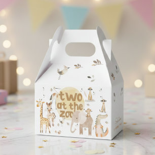 Two at the zoo safari animals second kids birthday favor box