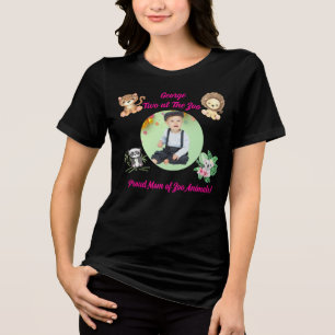 Two at the Zoo Safari Jungle Animals Birthday Mom Tri-Blend Shirt