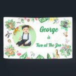 Two at The Zoo Safari Jungle Kids Photo Birthday Banner<br><div class="desc">Bring the wild to your little one’s special day with the “Two at The Zoo” Safari Jungle Kids Photo Birthday Banner—a vibrant, playful decoration designed to make turning two extra memorable. This banner features an adorable jungle safari theme filled with cheerful animals like lions, elephants, giraffes, and monkeys, all set...</div>