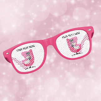 Two Atomic Cat in Bright Pink Chair Polka Dots Retro Sunglasses