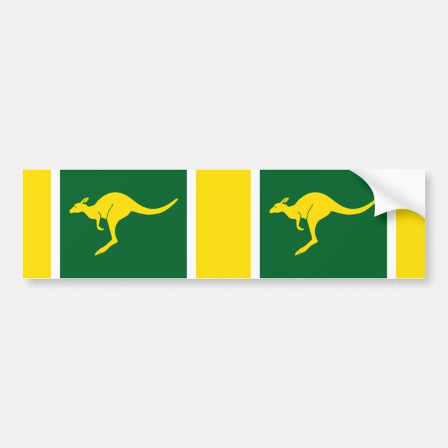 TWO Aussie Colours Kangaroo Bumper Sticker (Front)