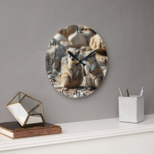 Two Aussie Rottnest IsLand Quokkas, Large Clock