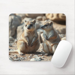 Two Aussie Rottnest IsLand Quokkas, Mouse Pad