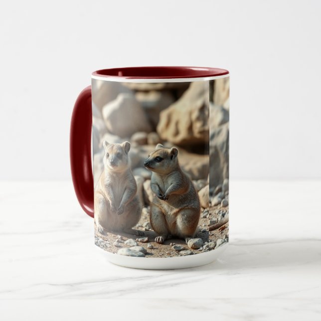 Two Aussie Rottnest IsLand Quokkas,  Mug (Front Left)
